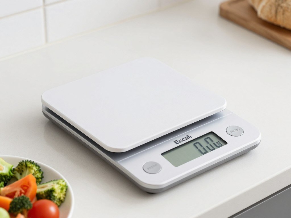 Escali Primo Digital Scale weighing food for meal prep