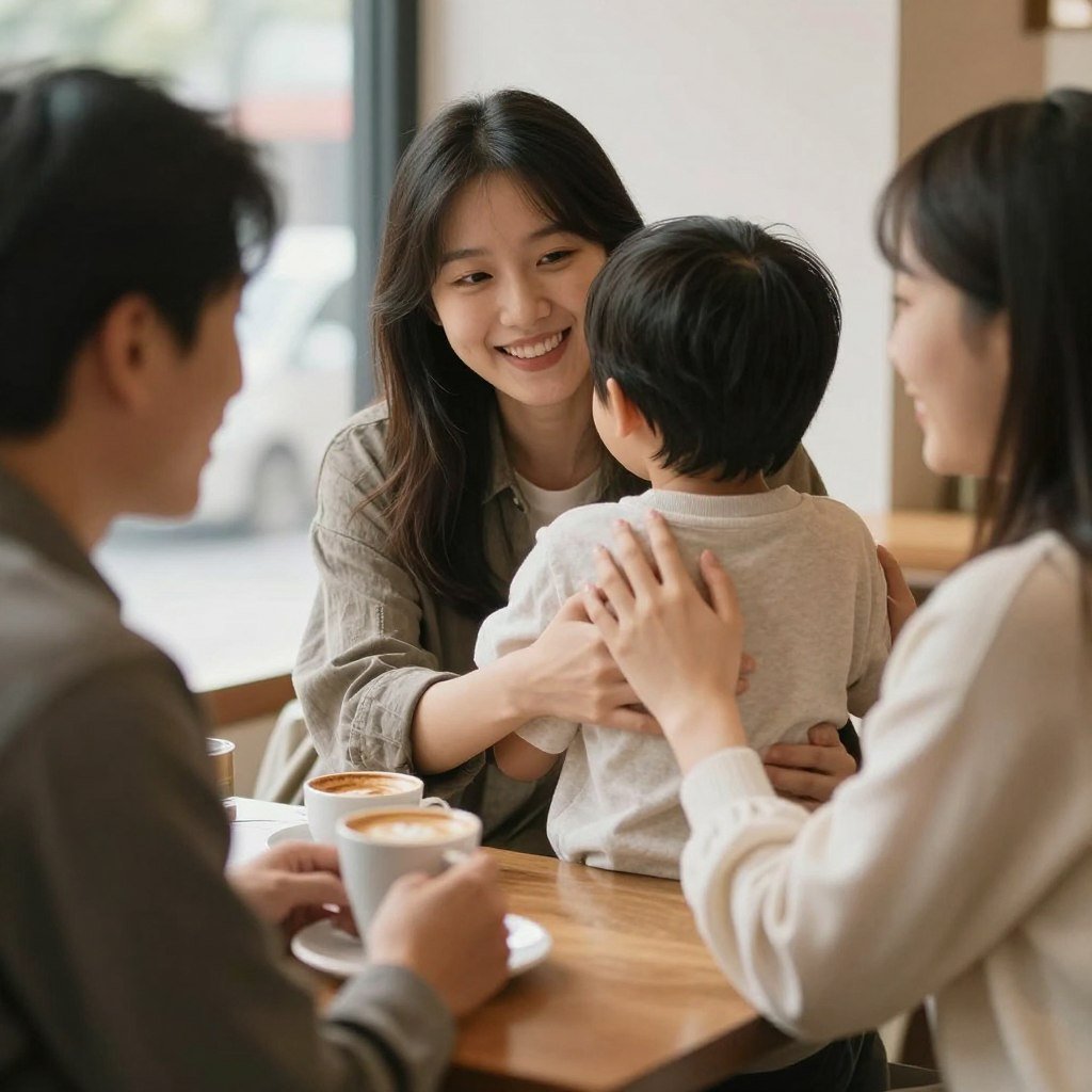 People connecting through conversation and touch, breaking the equation weight equals self-worth