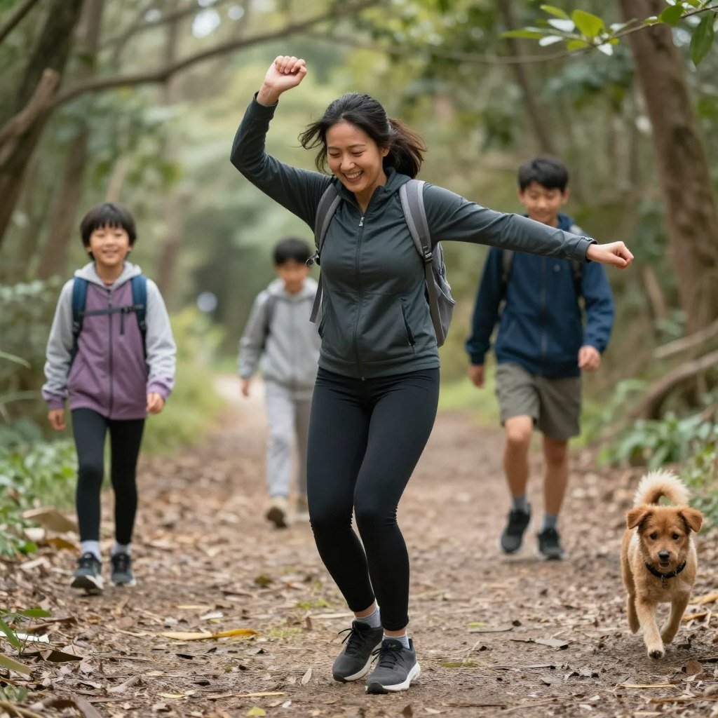 Person engaged in joyful physical activity, breaking the equation weight equals self-worth