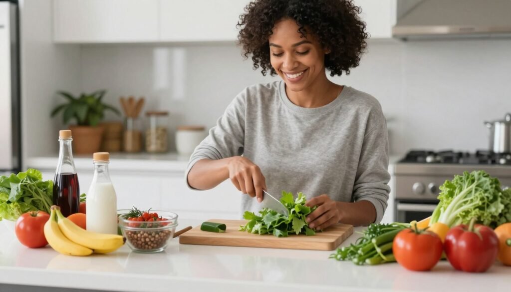 Person making healthy food choices between keto and Mediterranean diet options