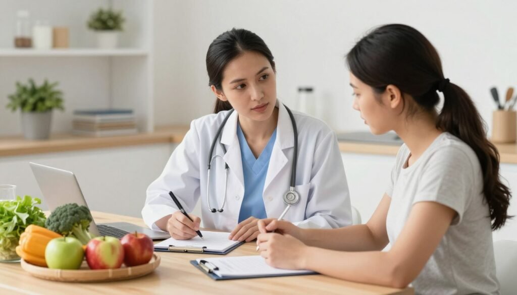 Person working with a health coach to personalize their diet plan